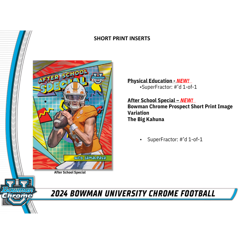 2024 Bowman University Chrome Football Hobby 12 Box Case