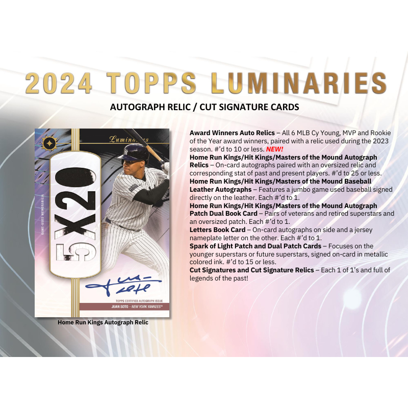 2024 Topps Luminaries Baseball Hobby Box