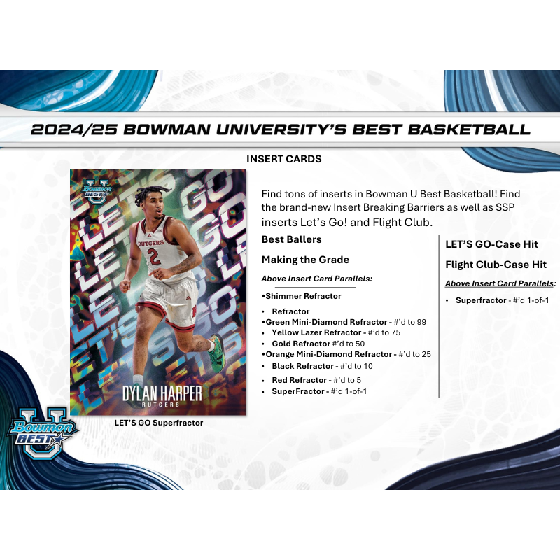 2024/25 Bowman University Best Basketball Hobby 12 Box Case
