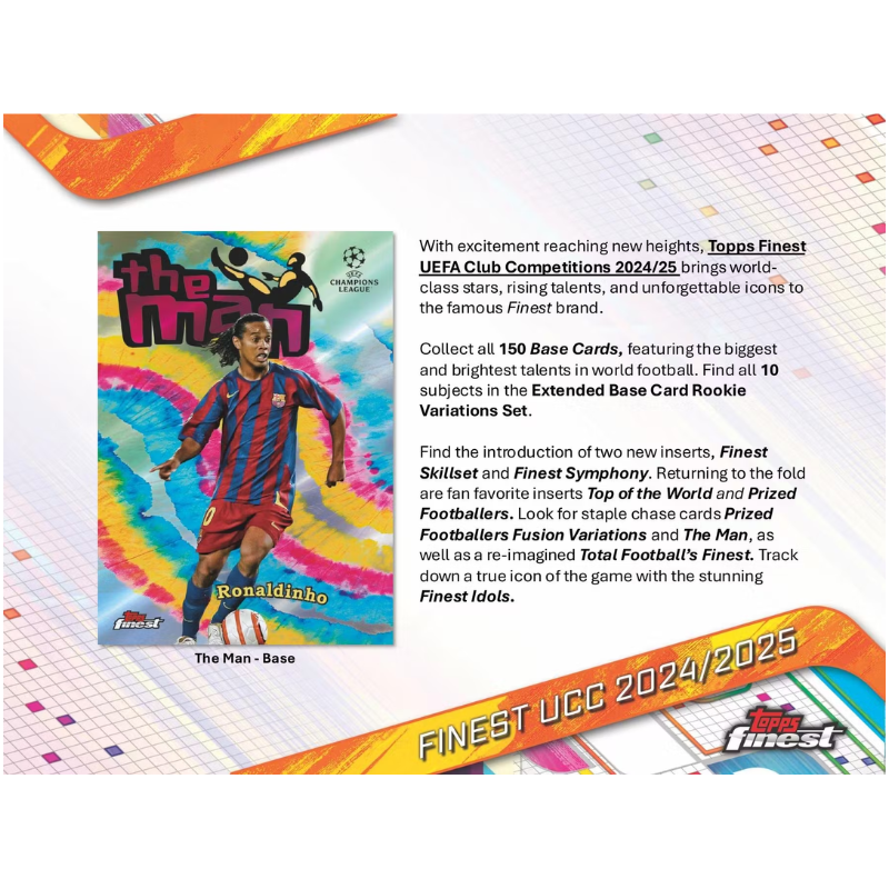 2024/25 Topps UEFA Club Competitions Finest Soccer Hobby 8 Box Case